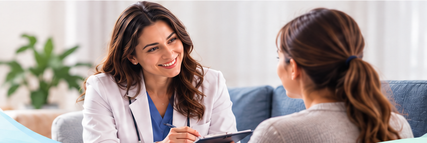 Provider caring for a patient